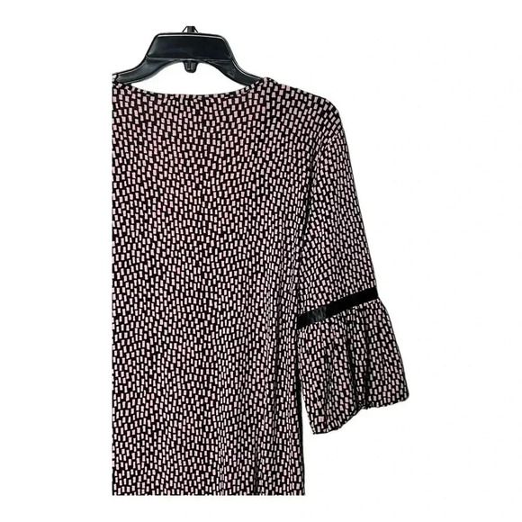 1592. NINE WEST HALF SLEEVE BLOUSE FLOWY BUBBLE‎ SLEEVES SIZE LARGE GEOMETRIC - Picture 7 of 9